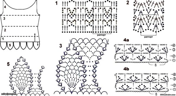 Узоры для маечки крючком