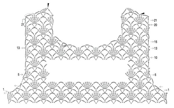 Узор для блузки крючком