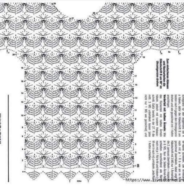 Вязание крючком ажурной туники схема