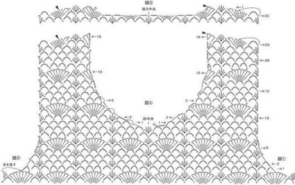 Летние кофточки вязаные крючком японские схемы
