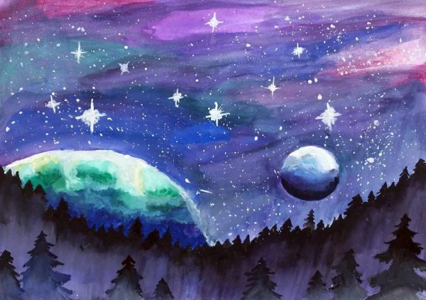 Космический пейзаж для детей