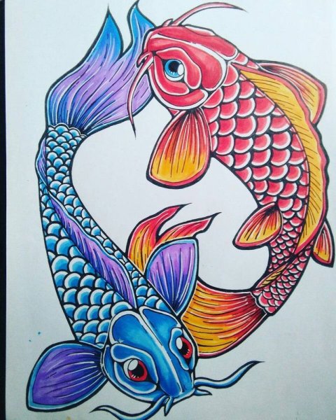 Нарисовать красивую рыбку