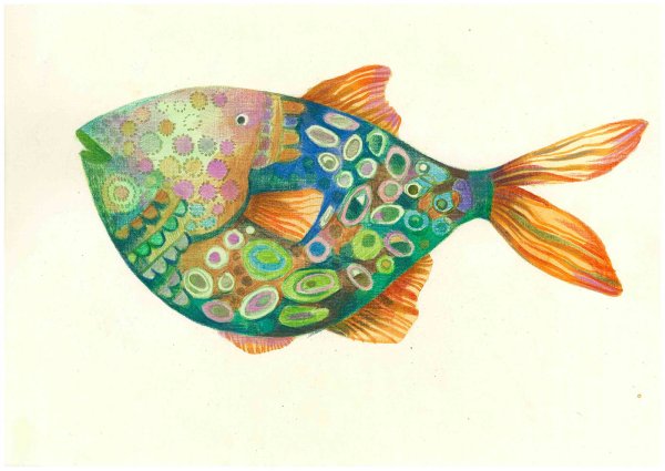 Сказочные рыбки декоративное рисование