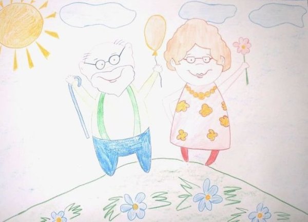 Пожилые люди рисунки