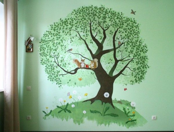 Сказочное дерево роспись стен