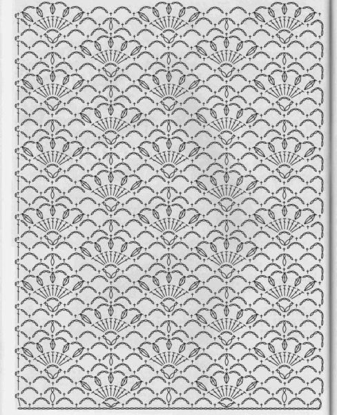 Схема вязания ажурного шарфа крючком