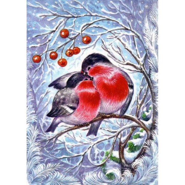 Валберис алмазная мозаика Снегири