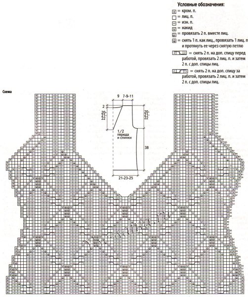 Японские безрукавки спицами схемы