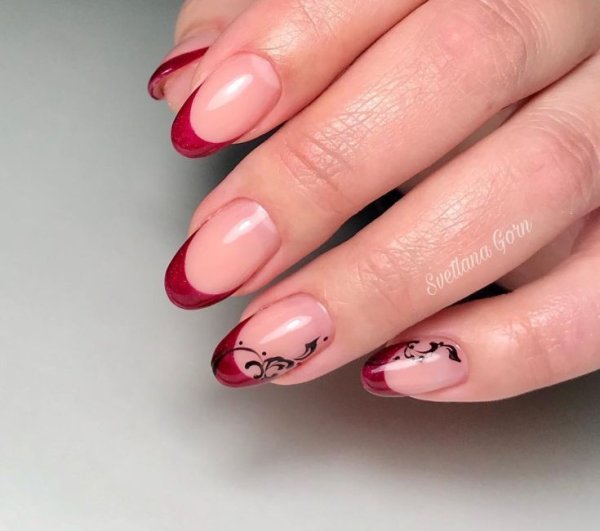 Френч на овальные ногти