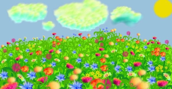Поляна с цветами для детей