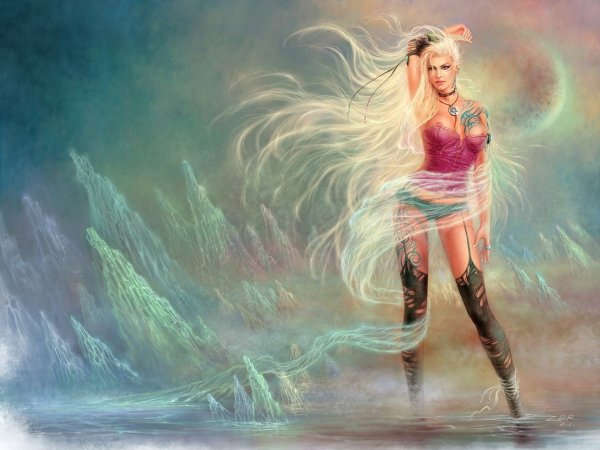 Красивые Рисованные девушки фэнтези