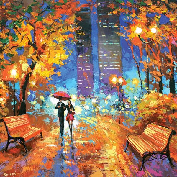 Пейзаж гуашью