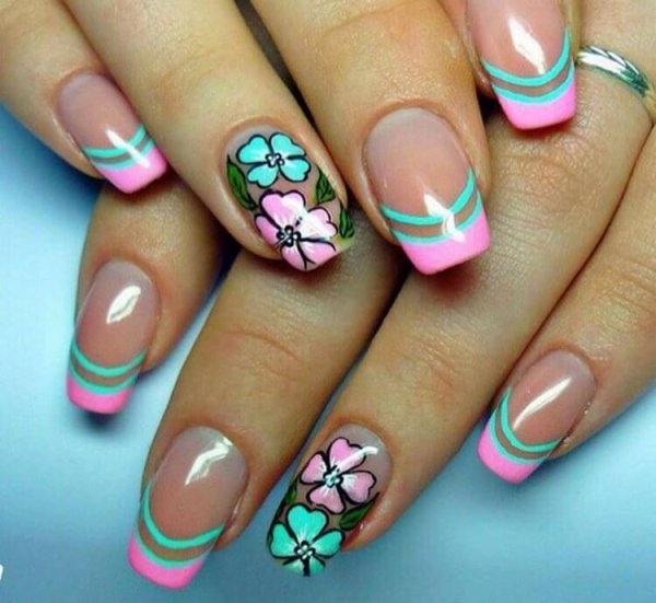 Летний маникюр френч