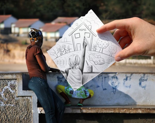 Бен Хайне карандаш против камеры