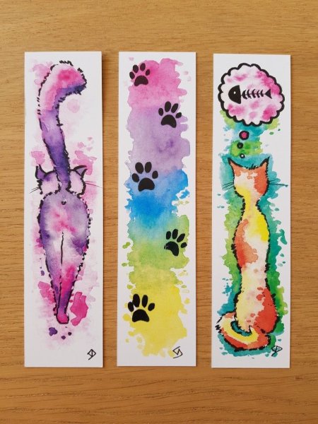 Закладки для книг акварелью