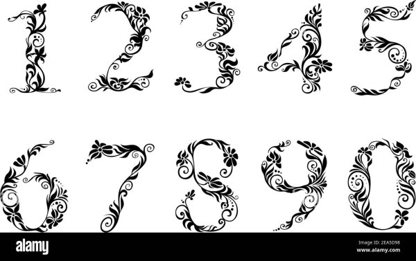 Цифры с завитками