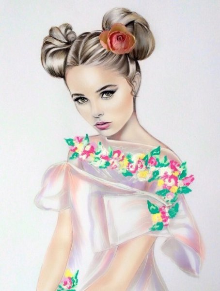 Красивые нарисованные девушки