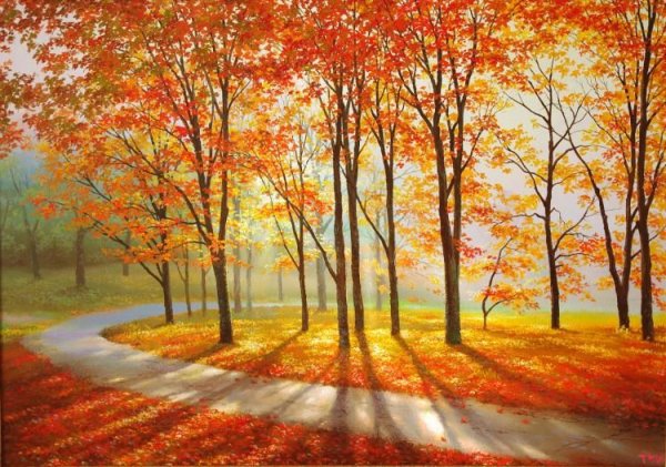 Осеннее утро рисунок