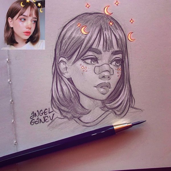 Рисунки для скетчбука девушки