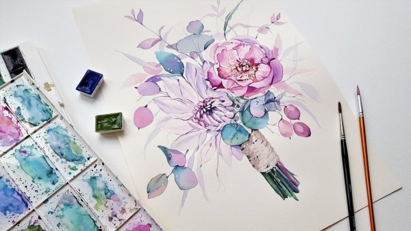 Рисунки акварелью