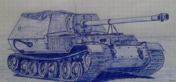 Танк рисунок ручкой