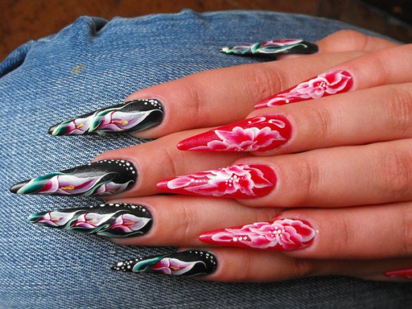 Ноготочки длинные рисунки