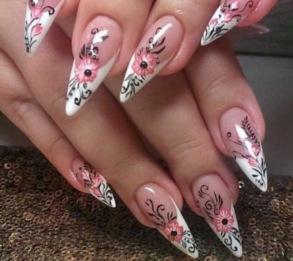 Ногти френч с рисунком