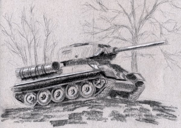 Танк т34 Великой Отечественной войны рисунок