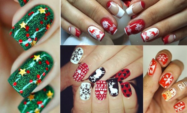 Рисунки на ногтях для нового года