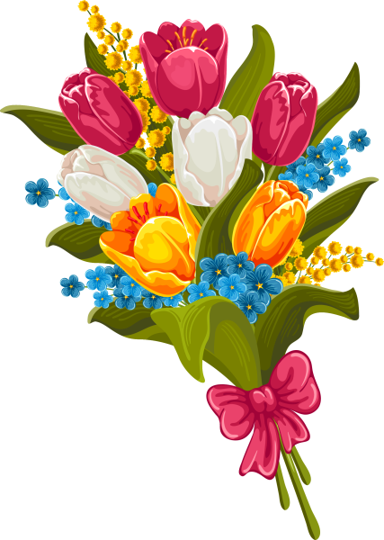 Мультяшные букеты цветов