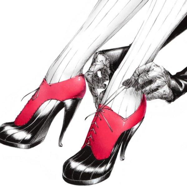 Аниме девушка в туфлях