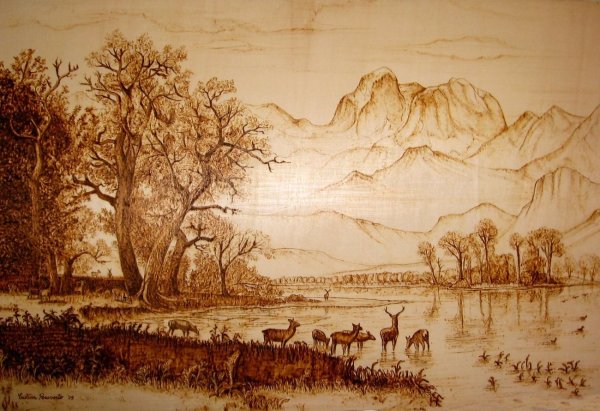 Картины для выжигания корабли