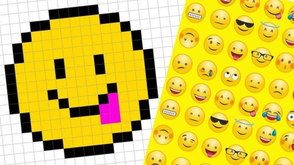 Рисование по клеточкам смайлики