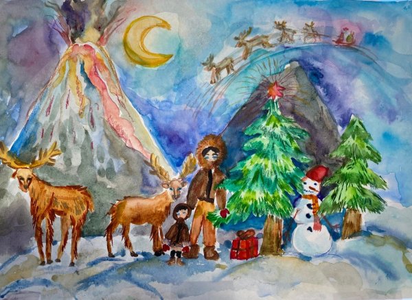 Зимние рисунки для срисовки