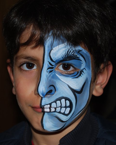 Слон аквагрим на лице