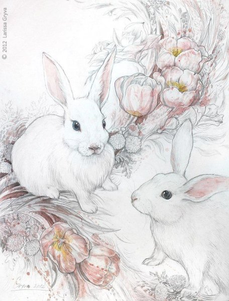 Милые мультяшные кролики