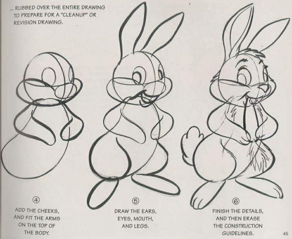 Рисунок зайца для срисовки