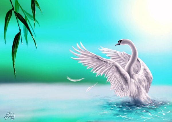 Лебеди мультяшные