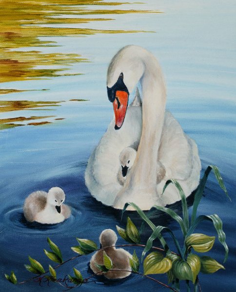 Картина " лебедь"
