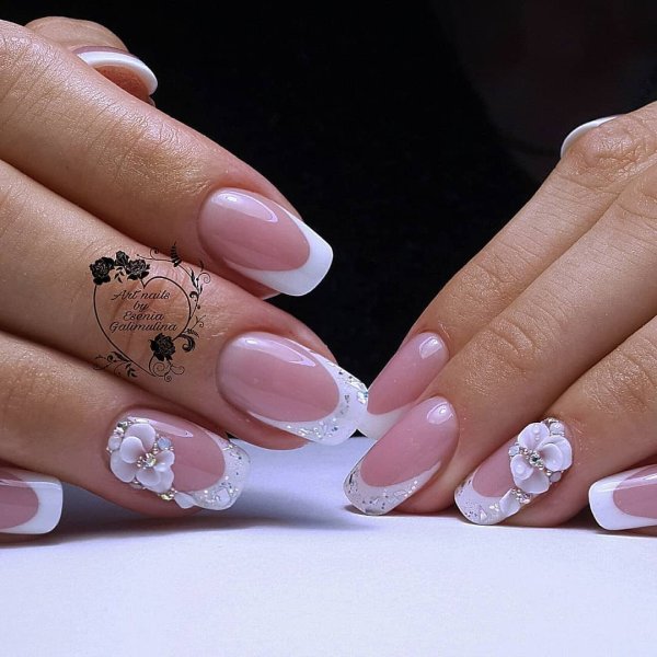 Свадебный дизайн ногтей