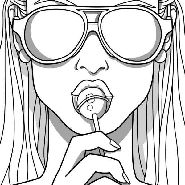 Картинки раскраски аниме девушек