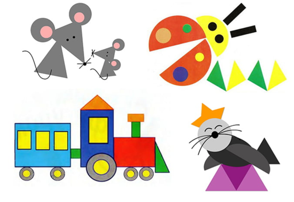 Животные геометрическими фигурами