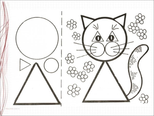 Аппликация из геометрических фигур