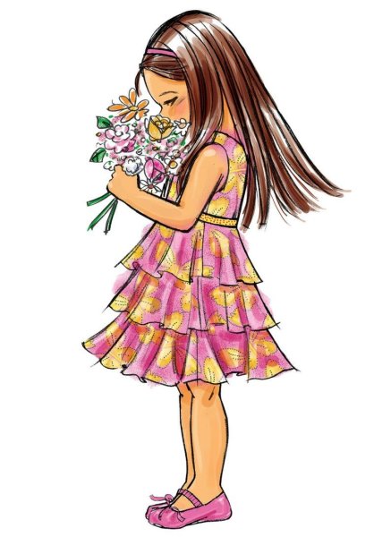 Девочка в платье рисунок