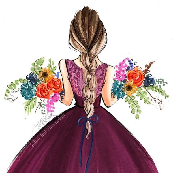 Платье рисунок