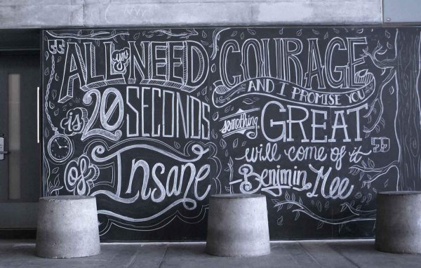 Надписи мелками на доске