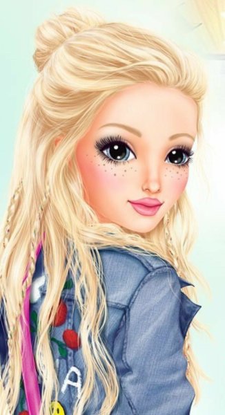 Девушка с радужными волосами арт