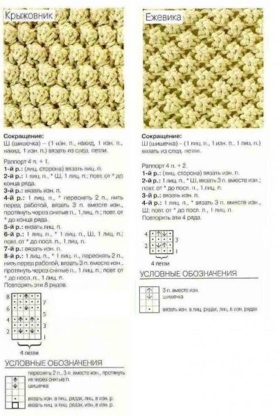 Образцы вязания на спицах со схемами и описанием для начинающих