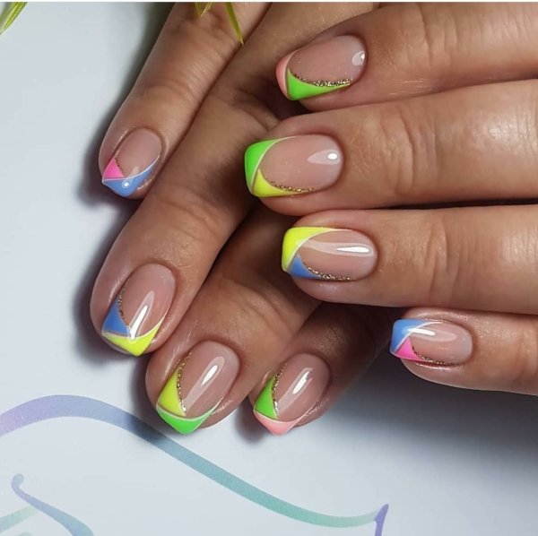 Двойной френч с блестками