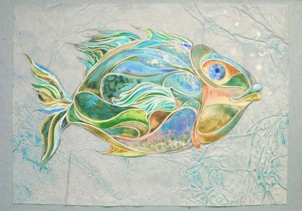 Декоративная рыба акварель